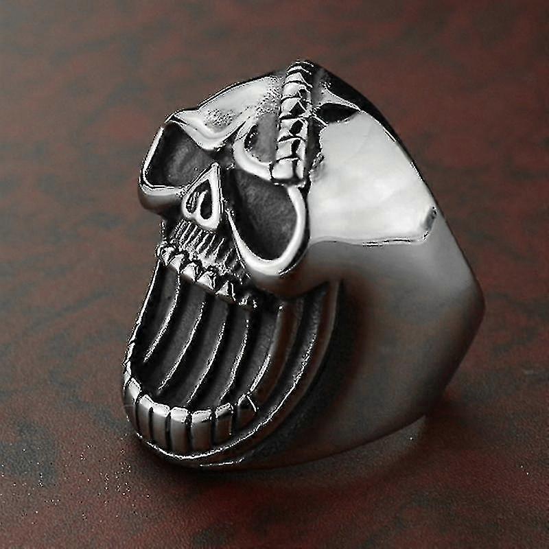 Anillo abridor de cerveza Trendy Skull Ring Punk Ring, talla 10