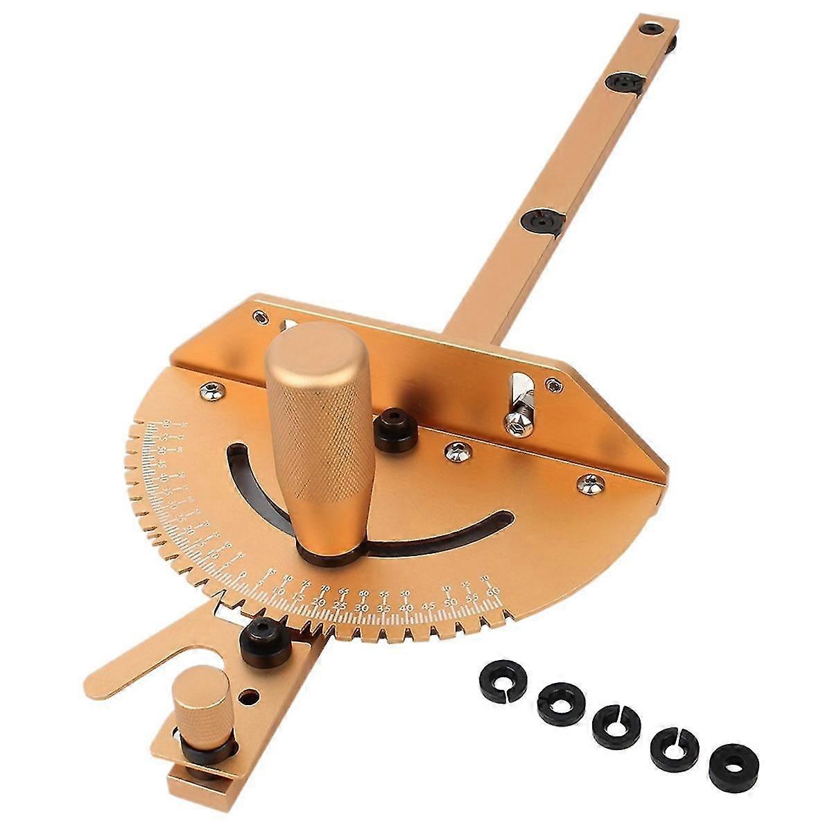 Miter Gauge Aluminum Alloy Handle Benche Table Saw Router Miter Gauge Sawing Assembly Ruler Woodworking Tools-golden