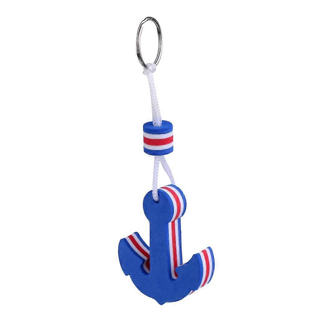 8x Yachting Boating Floating Key Chain Key  Keyring - Anchor Shape Blue