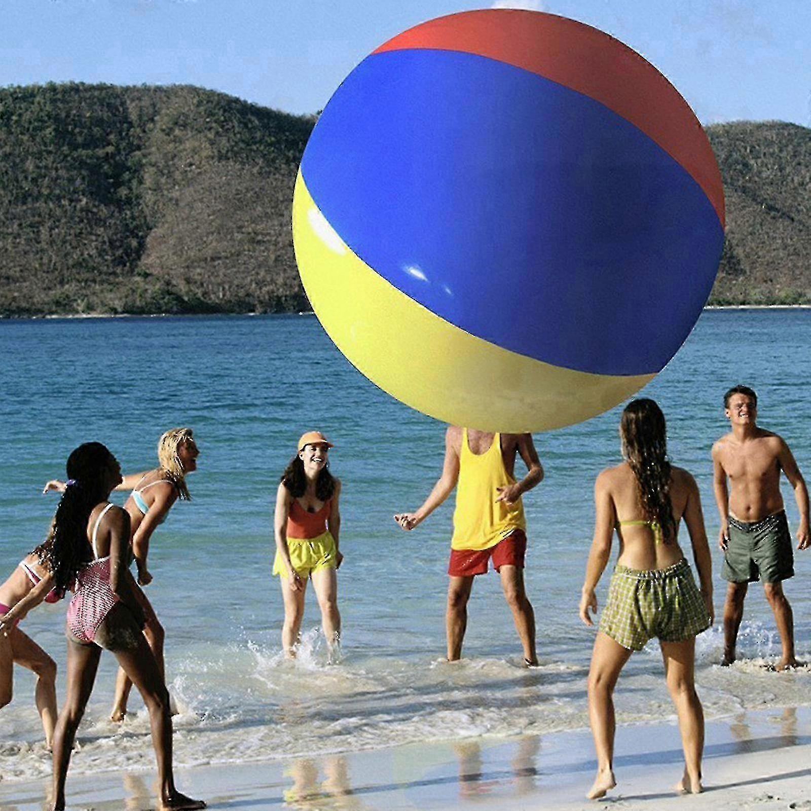 Large Giant Beach Ball -inflatable Ball In Bulk Rainbow Color Pool Toyss