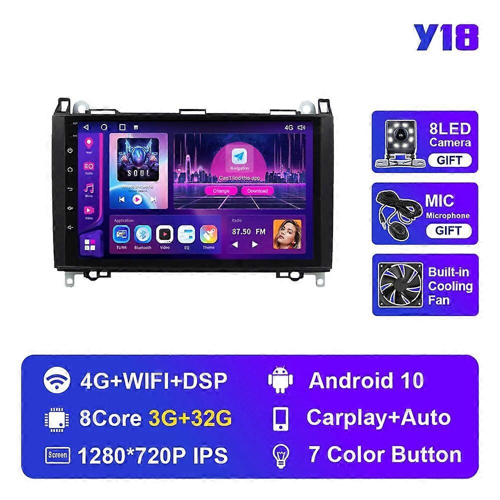 Redkid JUSTAVI Android10 pour Mercedes Benz B200 Sprinter W906 W639 AB Classe W169 W245 2005-2012 Au