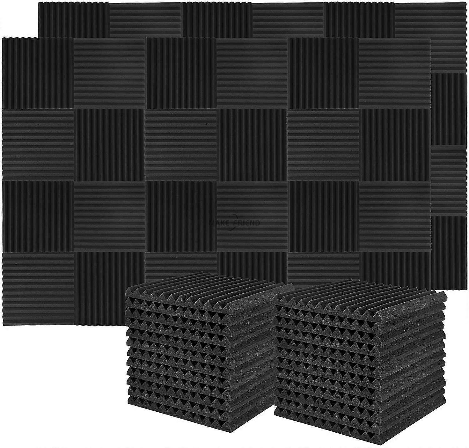 50 Pack Studio Acoustic Panels Sound Proof Foam 1" x 12" x 12" Wedge Sound