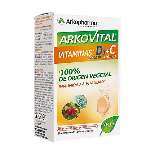 Arkovital® Vitamins D3 + C 20 tablets (Red Berries)