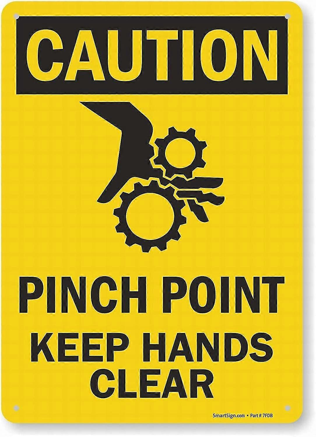 Sinal de segurança 8x12 polegadas OU 12x16 polegadas Sinal de perigo Cuidado: Ponto de aperto Mantenha as mãos limpas Wall Art Warni
