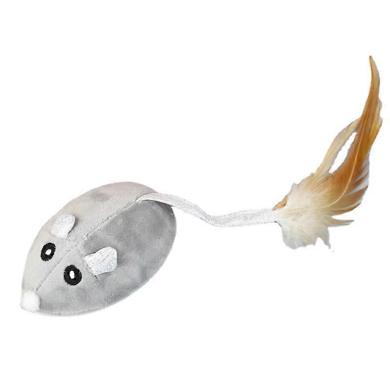 Mouse Cat Toys Interactive Teaser Toy Feather Automatic Moving Rechargeable