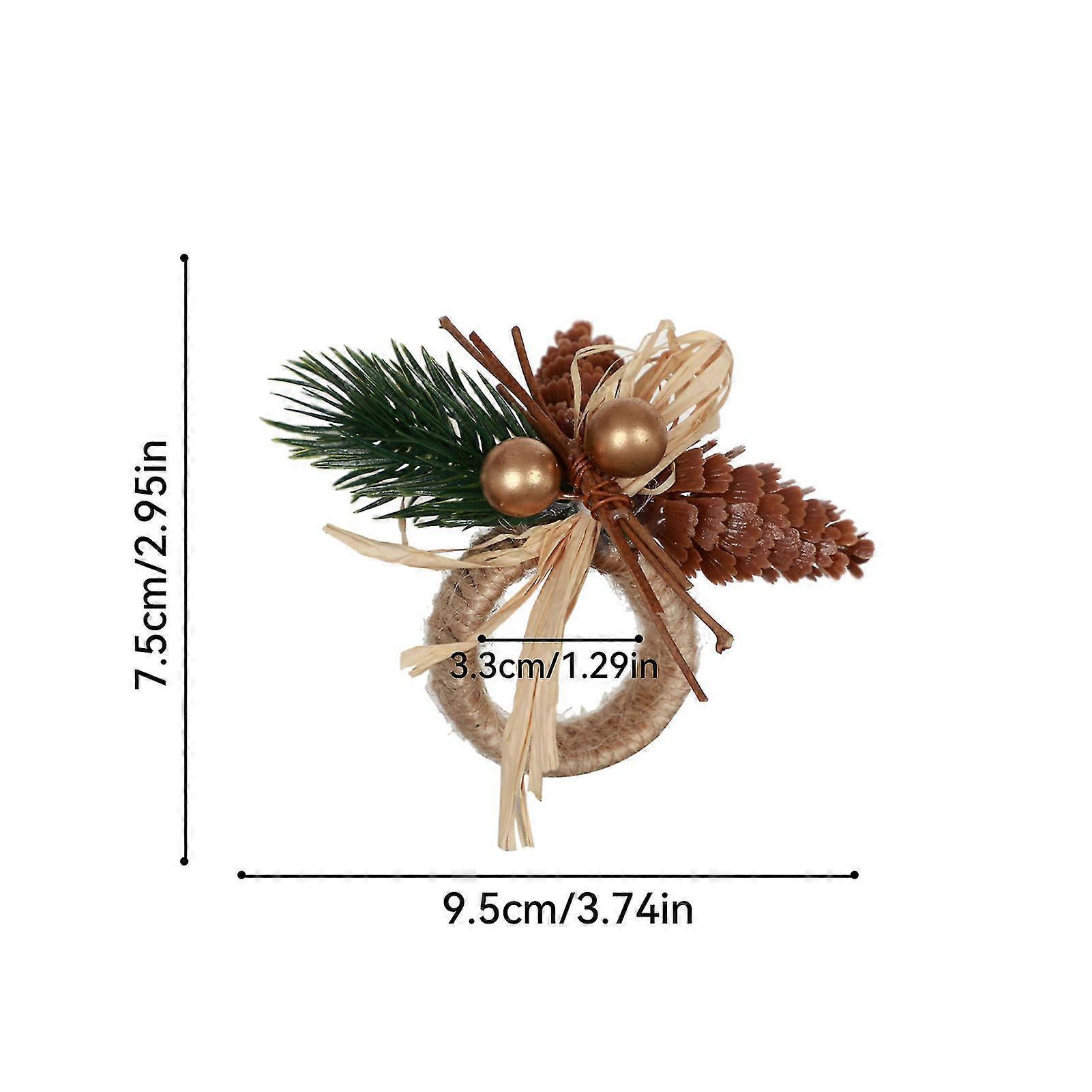 (6754)christmas Decorative Pinecone Napkin Ring