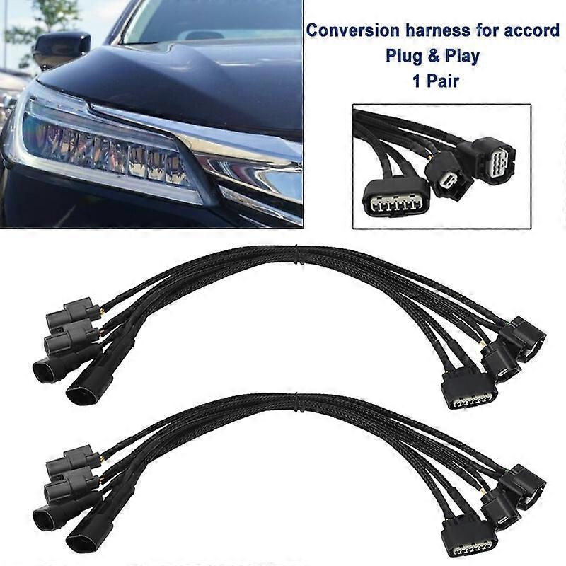 Headlight adapter wire harness For 2016 - 2017 Accord EX Sport EX-L Sedan Halogen to Touring LED headlamp conversion wiring