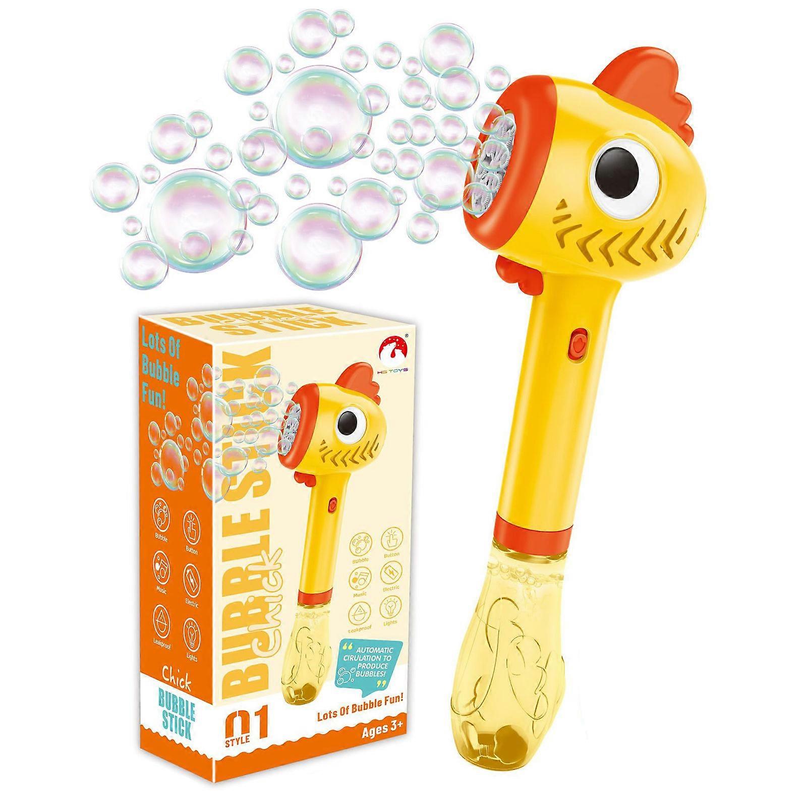 Bubble Wands for barn, Chick Bubble Guns Bubbles Per Minute Bubble Machine med lys Sound Effect Bubble Wand for fester for utendørs bursdagsgave