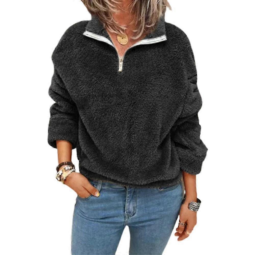 Plus Taille Femmes Polaire Décontracté Automne Hiver Pull Chaud Hauts