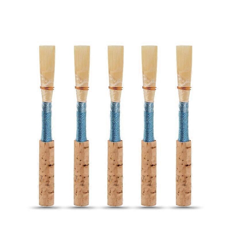 LOMMI 5pcs 1set Oboe Reeds Medium Bulrush Natural Reed with Plastic Case Tube Woodwind Instrument Accessories For Beginner