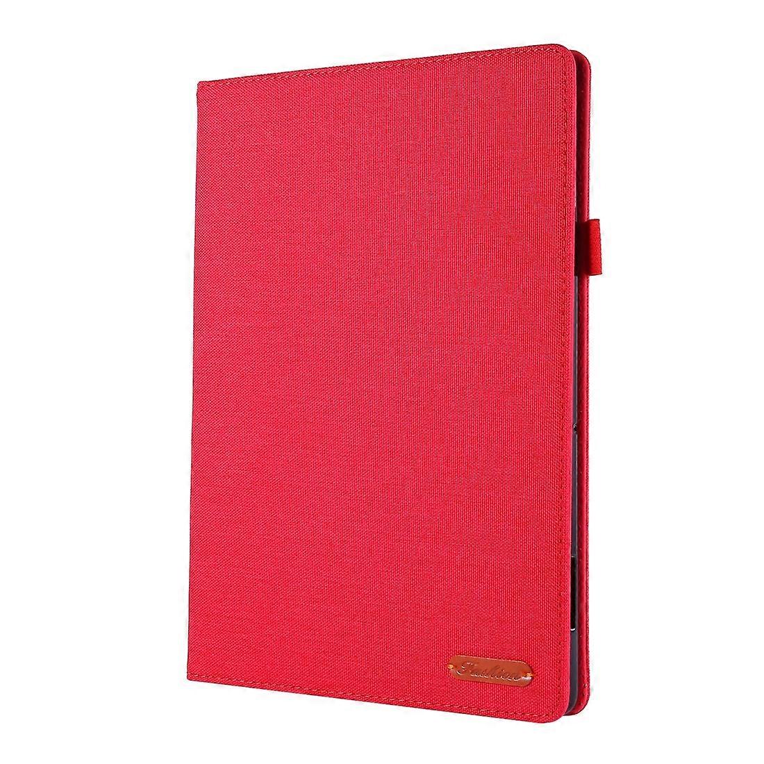 Tablet Case For  Lenovo Tab E10 10.1 Cloth Style TPU Flat Protective Shell(Red)