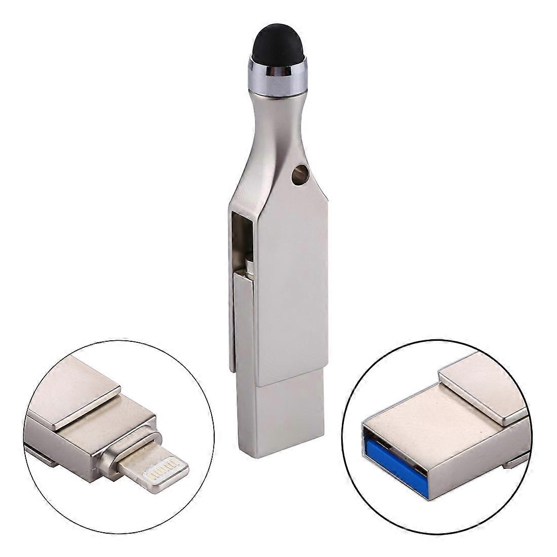 easyflash USB 2.0 & 8 Pin 128GB Flash Drive with Stylus Pen