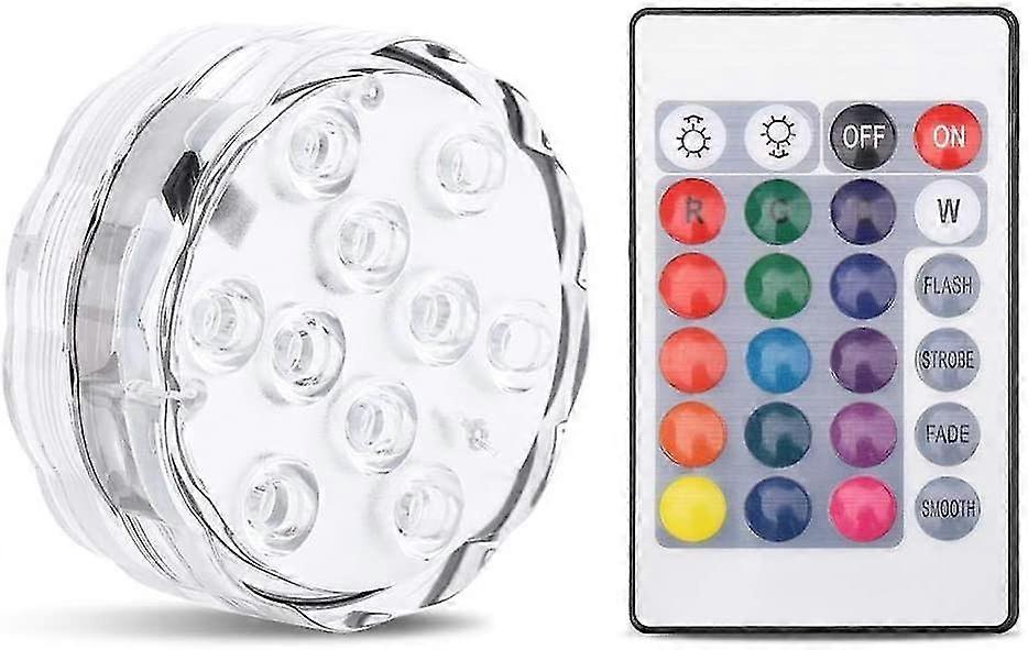 Submersible Led Lights, Rgb Multicolor Waterproof Battery Powered Lights With Remote Controller