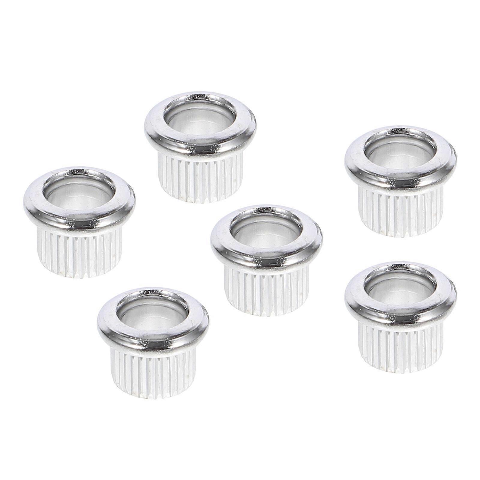 6pcs Vintage Guitar Tuning Pegs Tuner Machine Heads Conversion Bushings Adapter Ferrules External Diameter 8mm Inner Diameter 6mm GC901 (Silver)