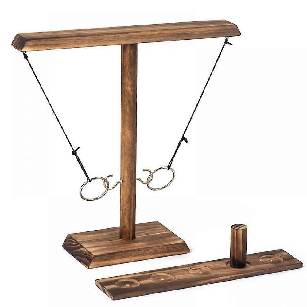 Deluxe Wooden Ring Throwing Game - The Action Ring Hook Party Game; Ring Toss Hook Battle Game in Luxury Design - Exciting Duels for the Next Party