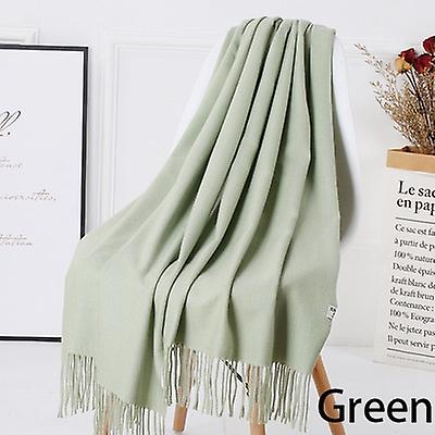 Ladies Cashmere Pure Color Water Ripple All-match Elegant Shawl