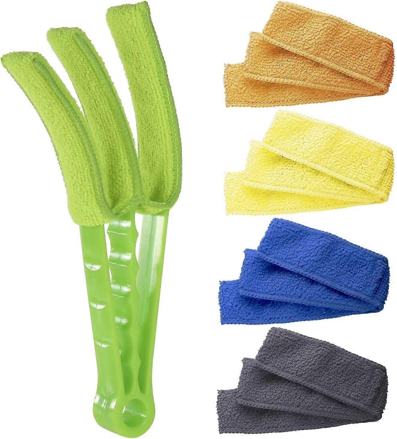 Window Blind Duster Brush with 5 Microfiber Sleeves - Blind Cleaning Tools for Window Shutters