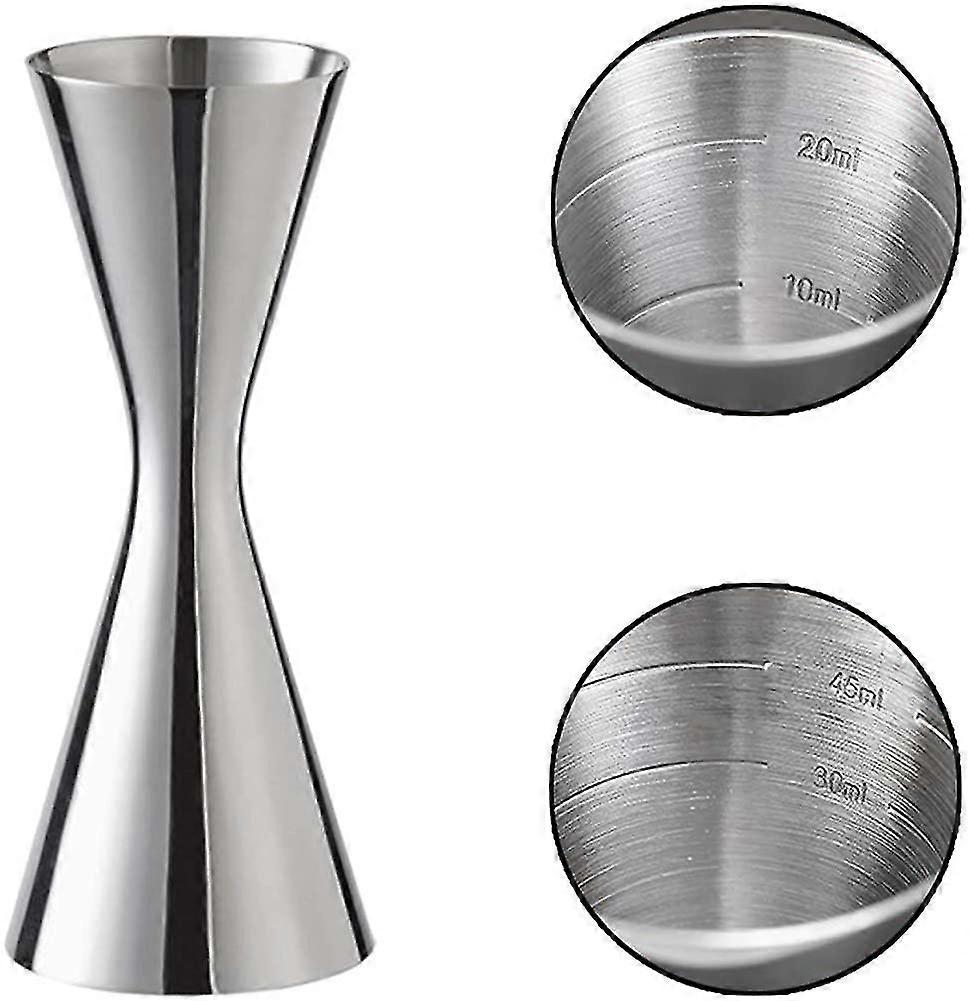 Stainless Steel Double Sided Cocktail Jigger, Professional Bartender Silver