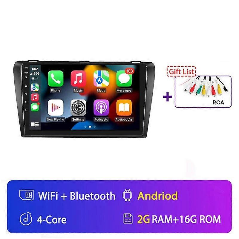 9" 4G+WiFi DSP 2din Android 13 Car Radio Multimedia Player Auto Stereo Navigation GPS For Mazda 3 2003-2009 With BOSE
