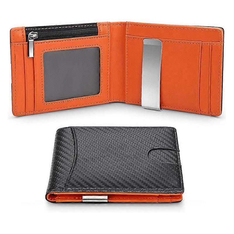 7 Compartments Rfid Protection Wallet With Zipper