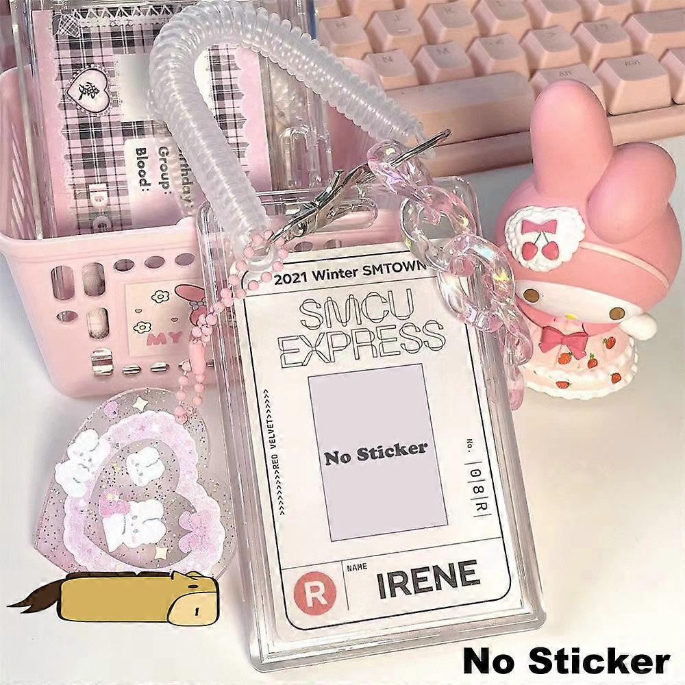 Cute Kpop Photocard Holder Album Photo Card Holder Girls Bus Card ID Holder Student Pendant Keychain Card Storage Sleeve