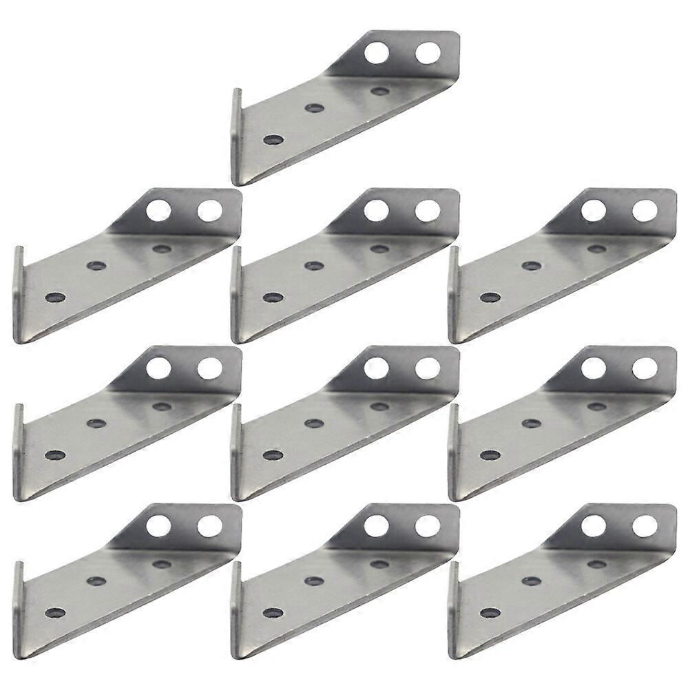 10pcs Acier inoxydable Angle Code Angle Accolades Trapezoid Angle Shelf Brackets