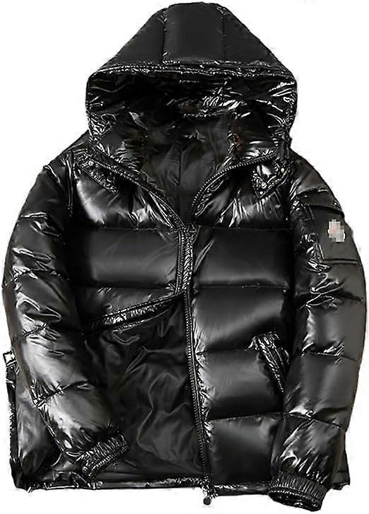 Vintervarme mænd Dunfrakke Afslappet stativ Krave Puffer Tyk hat Hvid Duck Parka