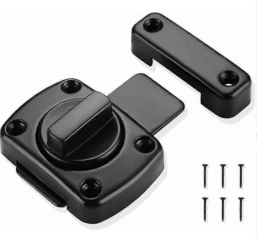 Black (smallbathroom Latch Rotation Door Latch Door Lock Bolt, Additional Fixed Anti-theft Lock For Latch Zinc Alloy And Right For Balcony Toilet Pet