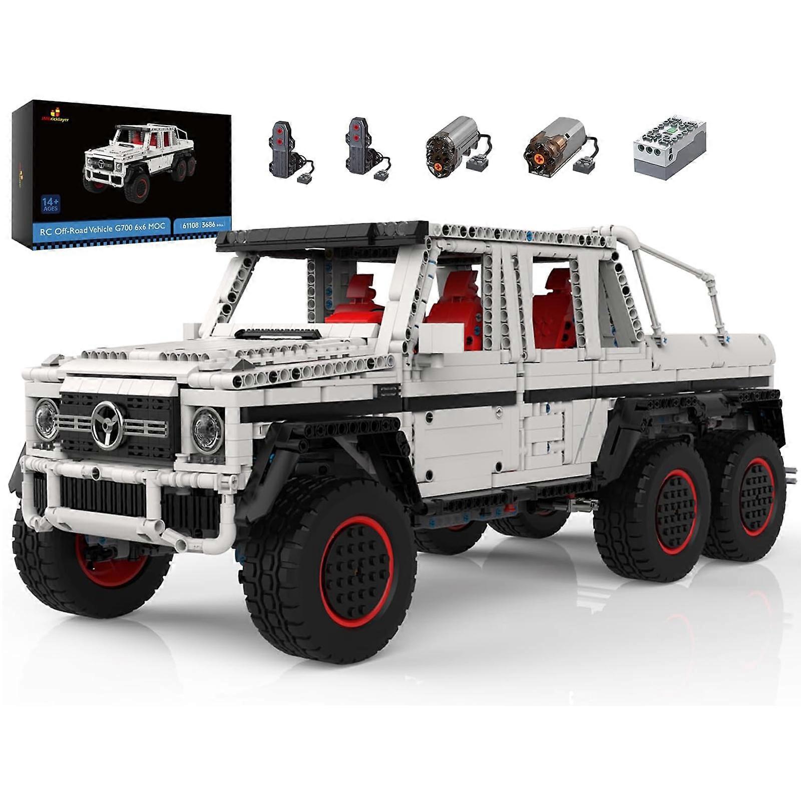 JMBricklayer Remote Control Car Building Blocks Set, MOC Off Road Vehicle Model Car Kits, Challenging Pickup Trucks Building Toys, Gifts for Boys, Tee