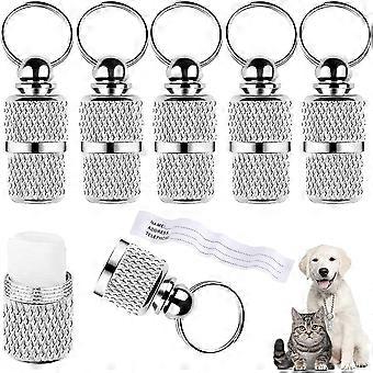 10 Pieces Address Tag Dogs Cat Dog Tag Animal Tag With Key Ring Dog Tag Collar Tag For Cat Collar Dog Collar Tag Address Sleeve Silver