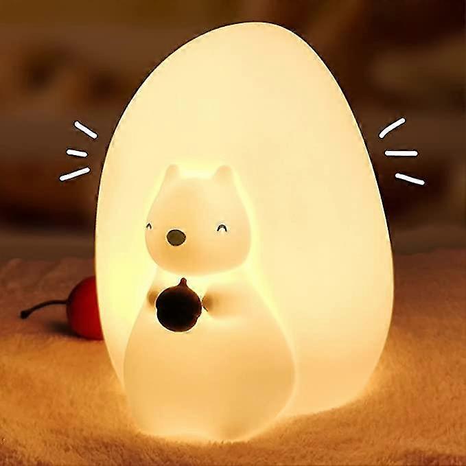 Children's Night Light Baby,bedside Bedroom Squirrel Led Rechargeable