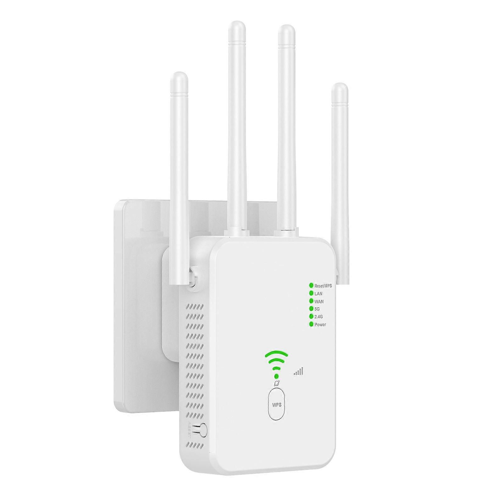 WiFi-forsterker, 1200 Mbps WiFi-forsterker 5G og 2,4G dobbeltbånds WiFi-forsterker for hjemmet, repeater-/AP-/rutermoduser