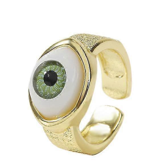 Plated Demon Eye Ring With Adjustable Opening