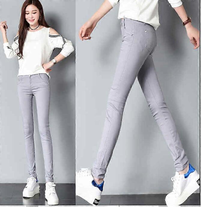 Low Rise Waist Jeans Woman Casual Stretch Skinny Jeans Candy Color Denim Pencil Pants Candy-colored Jeans Girls