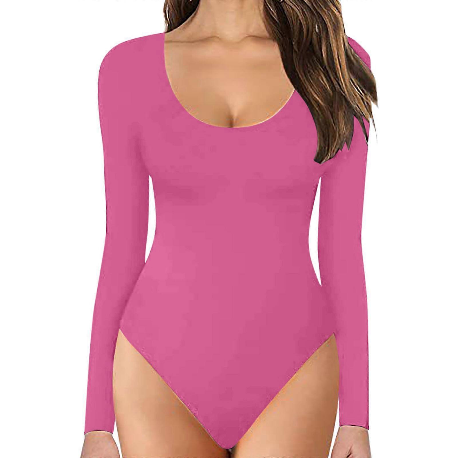 Crew Neck Long Sleeve Bodysuit, Double Lined, Buttery Soft, Essential Basic Top