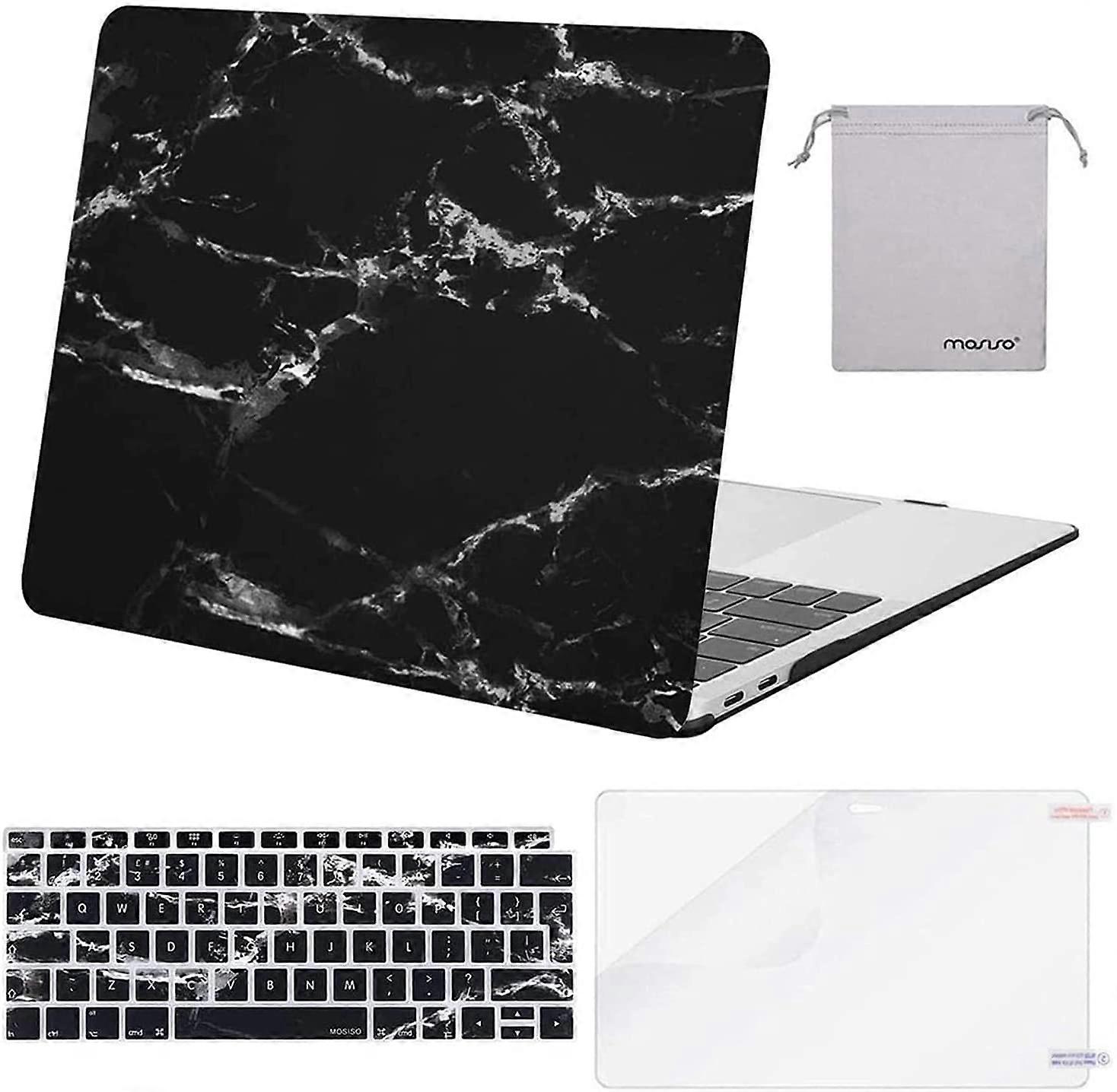 Black Marble  Compatible with MacBook Air 13 inch Case 2022 2021 2020 2019 2018 M1 A2337 A2179 A1932 Retina Touch ID, Plastic Hard Shell &Keyboard Cov