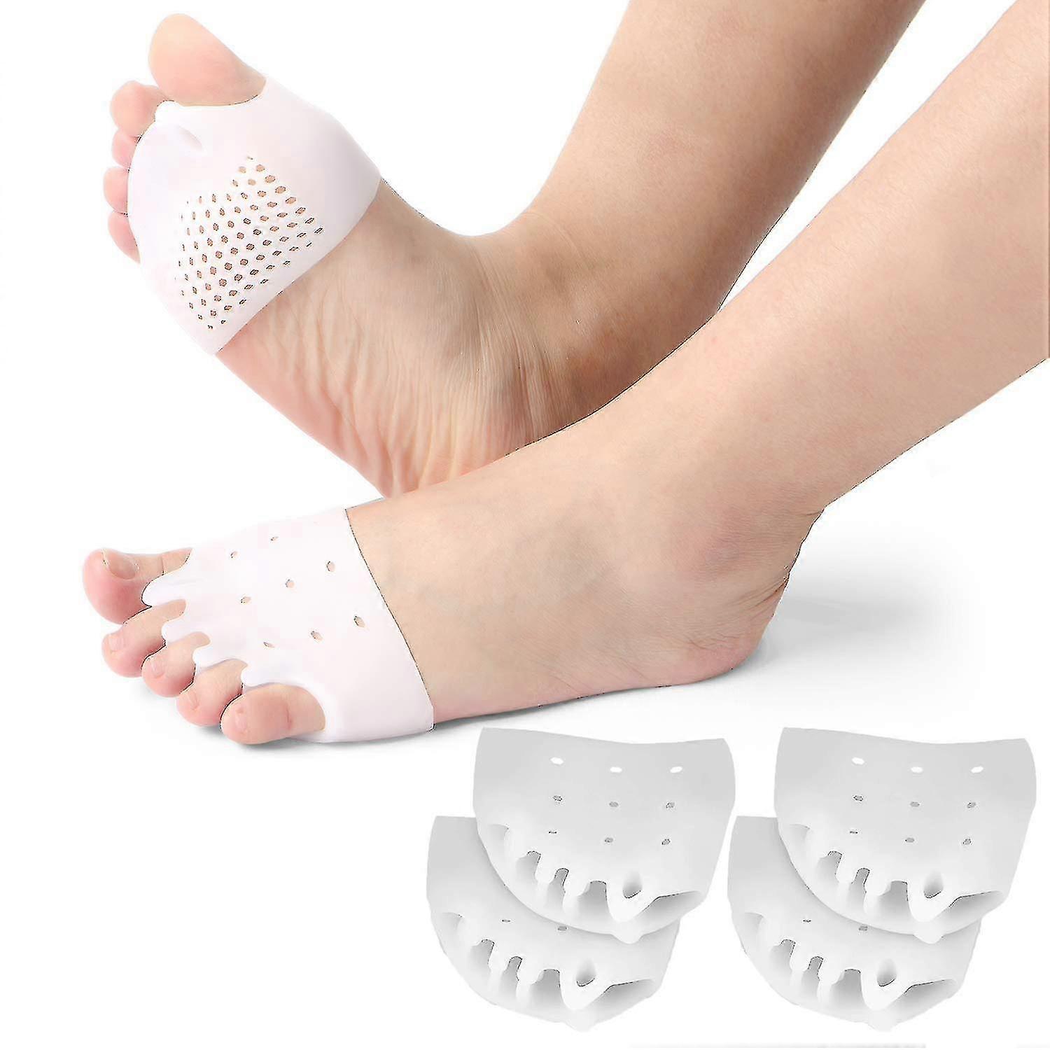 6 Pairs Gel Toe Separators Metatarsal Pads, Gel Toe Straightener For Overlapping Toes, Bunion Corrector, Hallux Valgus