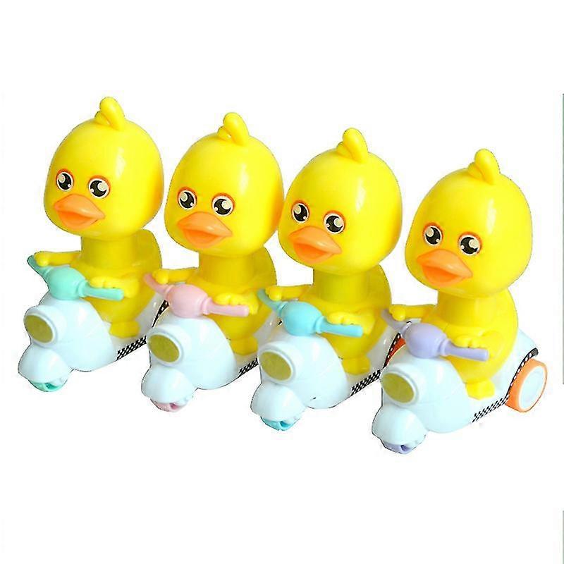 4pcs Push Type Motorcycle Little Yellow Duck Toy