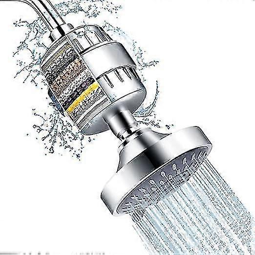 Shower Head And 15 Stage Shower Filter Combo, High Pressure 5 Spray Settings Filtered Showerhead