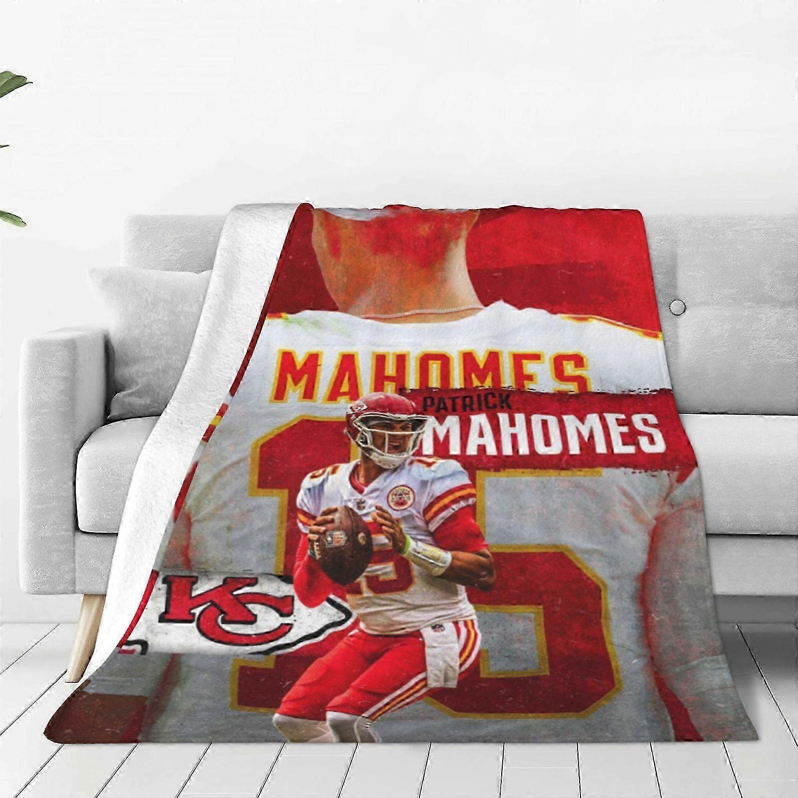 t1135 Filt KC # Patrick Mahomes Filt X, Pläden Flanell Sömn Mysig Lättvikt UltraSoft Micro Filtar Filt bn1135