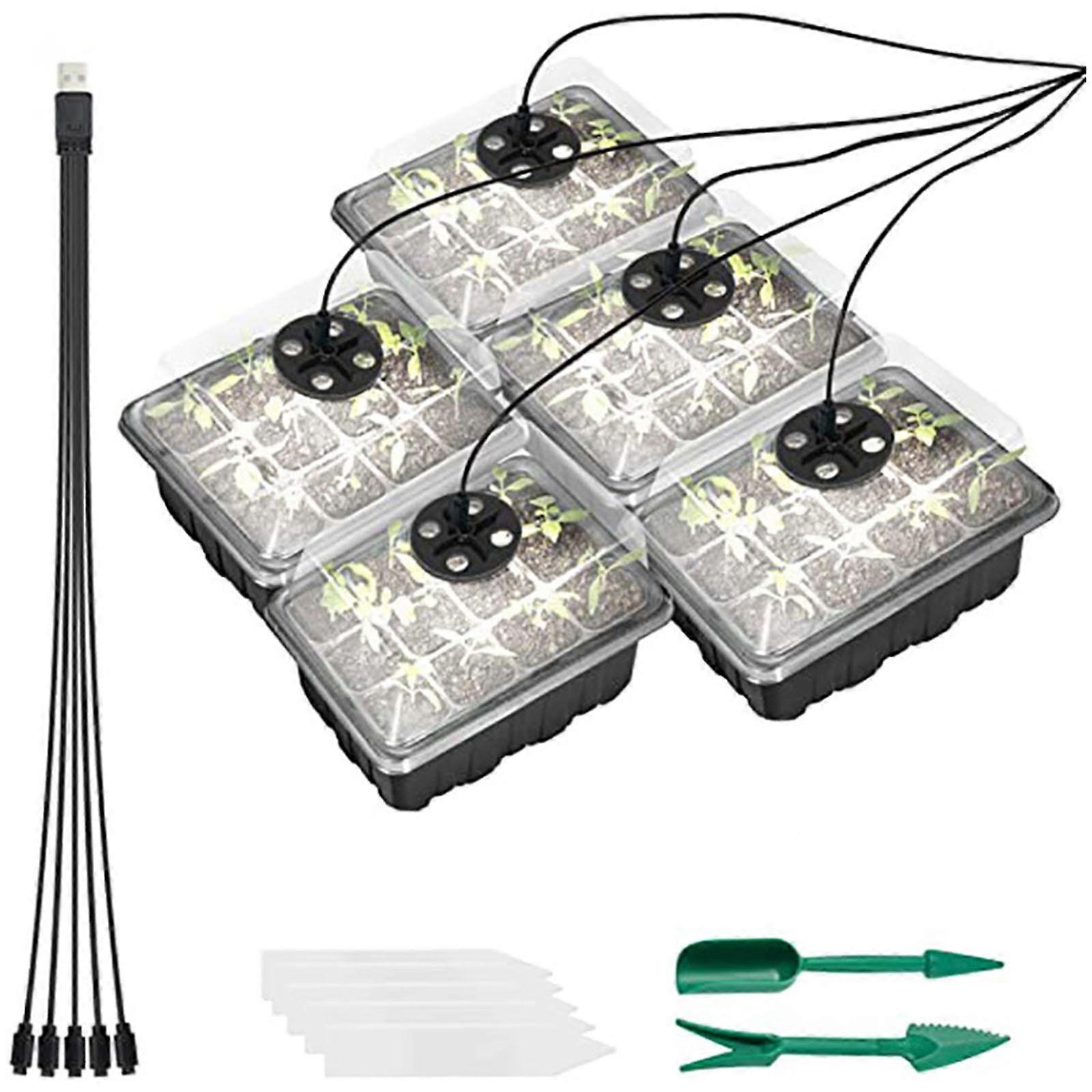  Seed Starter Tray with Grow Light Seed Starter Kit Adjustable Humidity