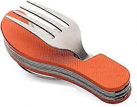 4 In 1 Camping Folding Flatware Set Spoon Fork Opener And Knife Tableware Dinner Utensil Tool Kit2pcs