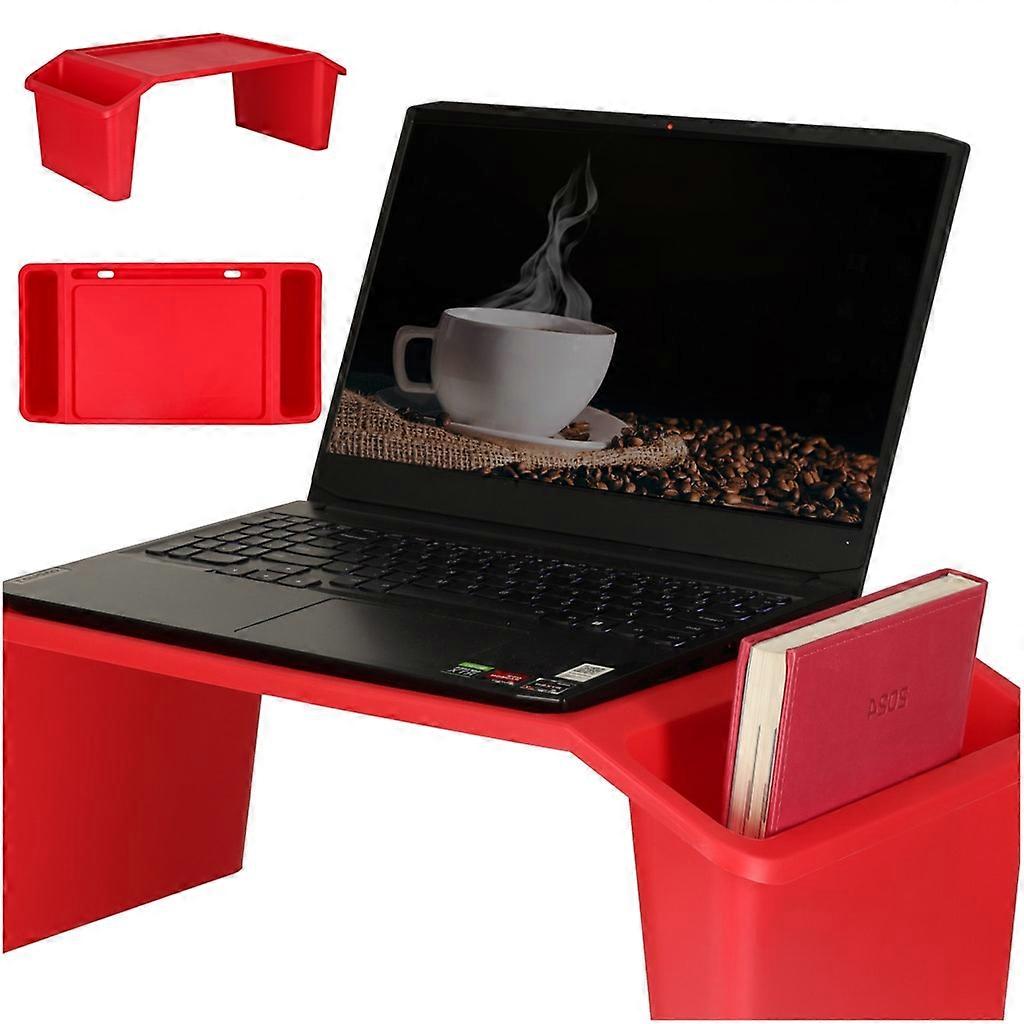 Laptopbord med rød arrangør