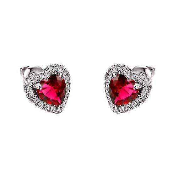 1 Pair Earrings Shiny Exquisite Heart Shape Ear Studs for Party