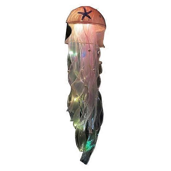 1 Set Jellyfish Lamp Romantic Handmade Soft Light Colorful Multipurpose Decorate DIY Kit Creative Yarn Jellyfish Night Light Bedroom Supply
