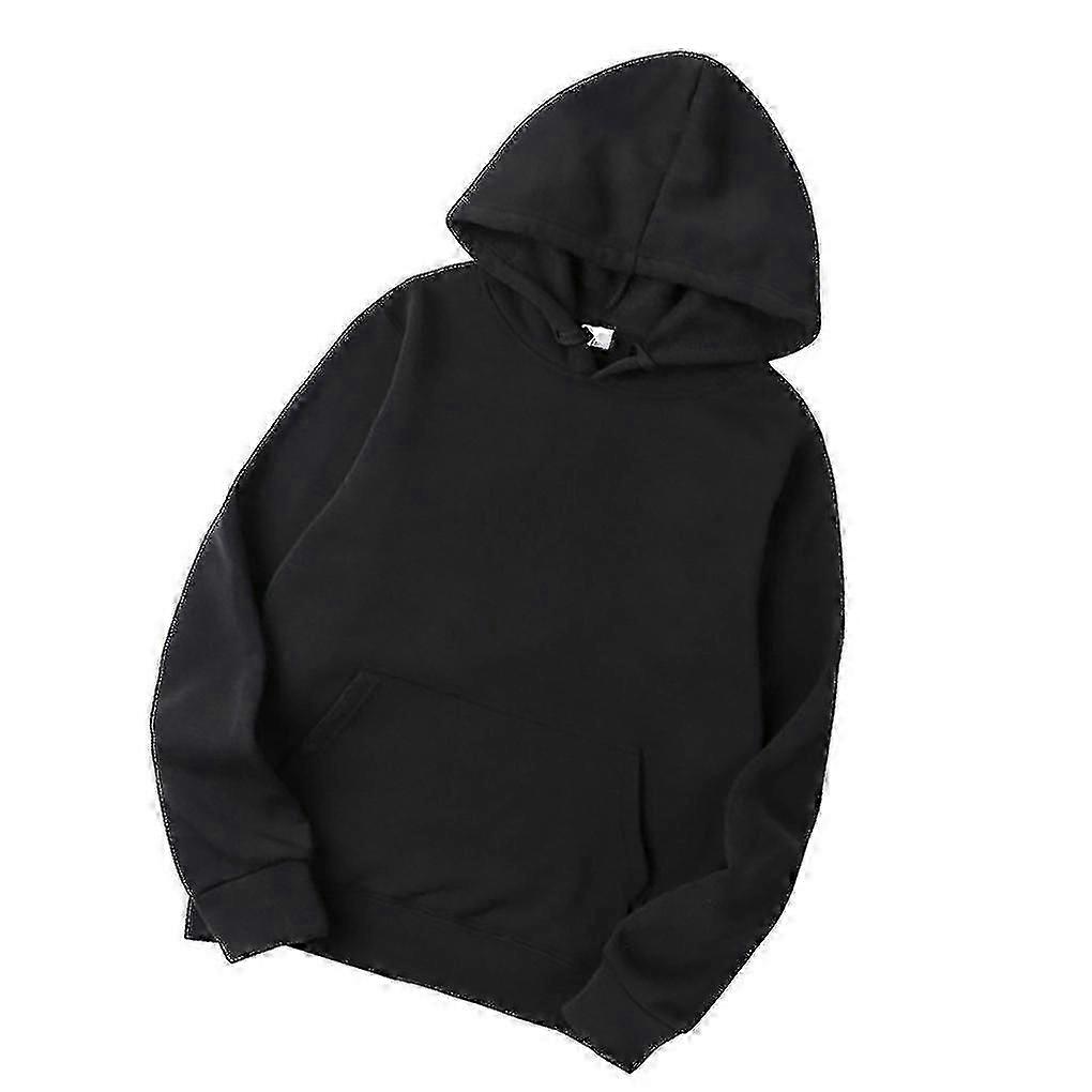 Unisexe Womem Hommes Coton Couleur Unie Sweat À Capuche À Cordon De Jonction-YuJia