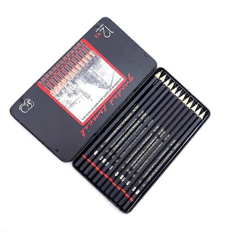 12 PCS/SET 2H-8B Wooden Lead Pencils Set Professional Drawing Journal Writing Pencils for School Smooth Writing