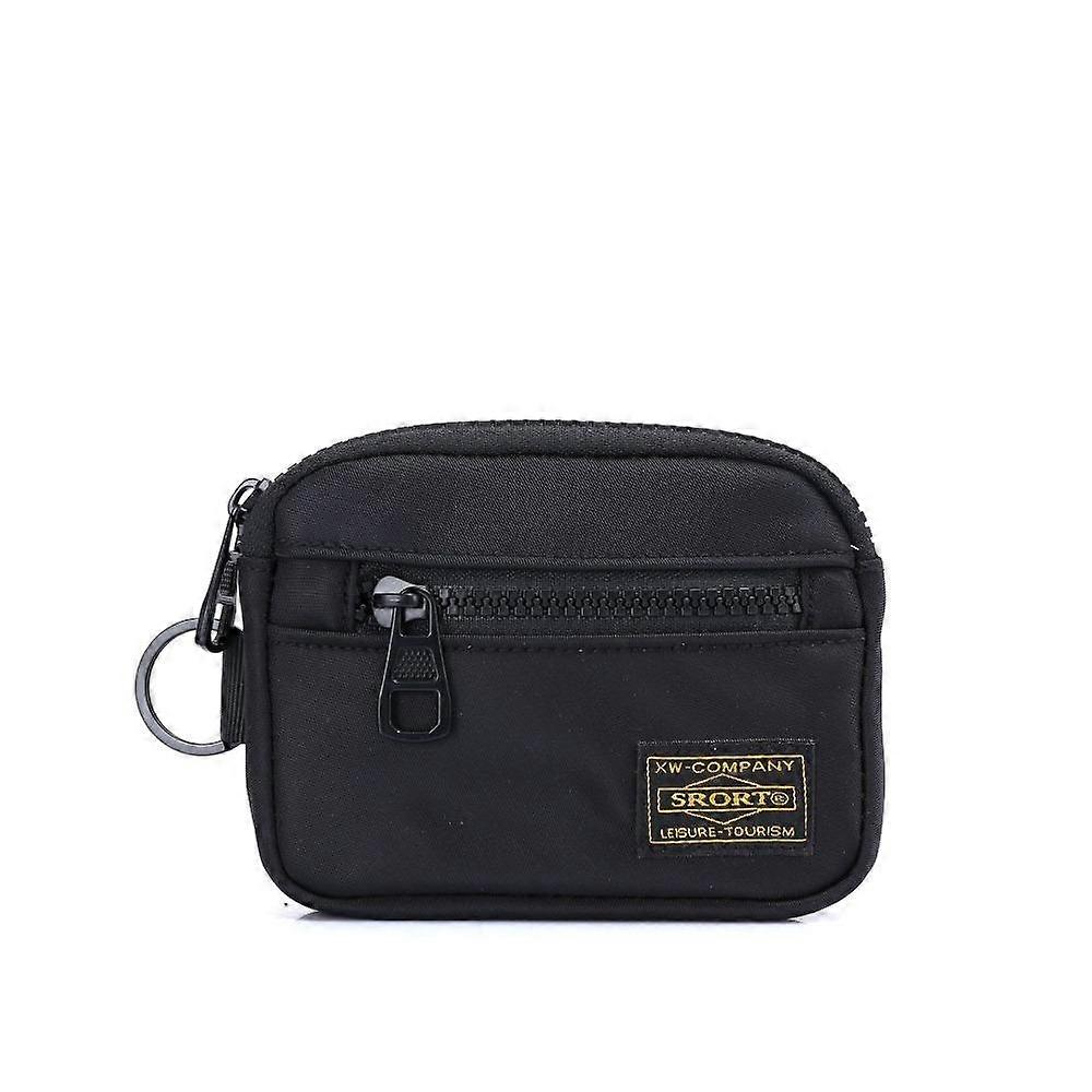 Casual Men's Coin Purse Canvas Zipper Short Wallet Retro Key Holder Small Money Bag Trend Youth Mini Handbag