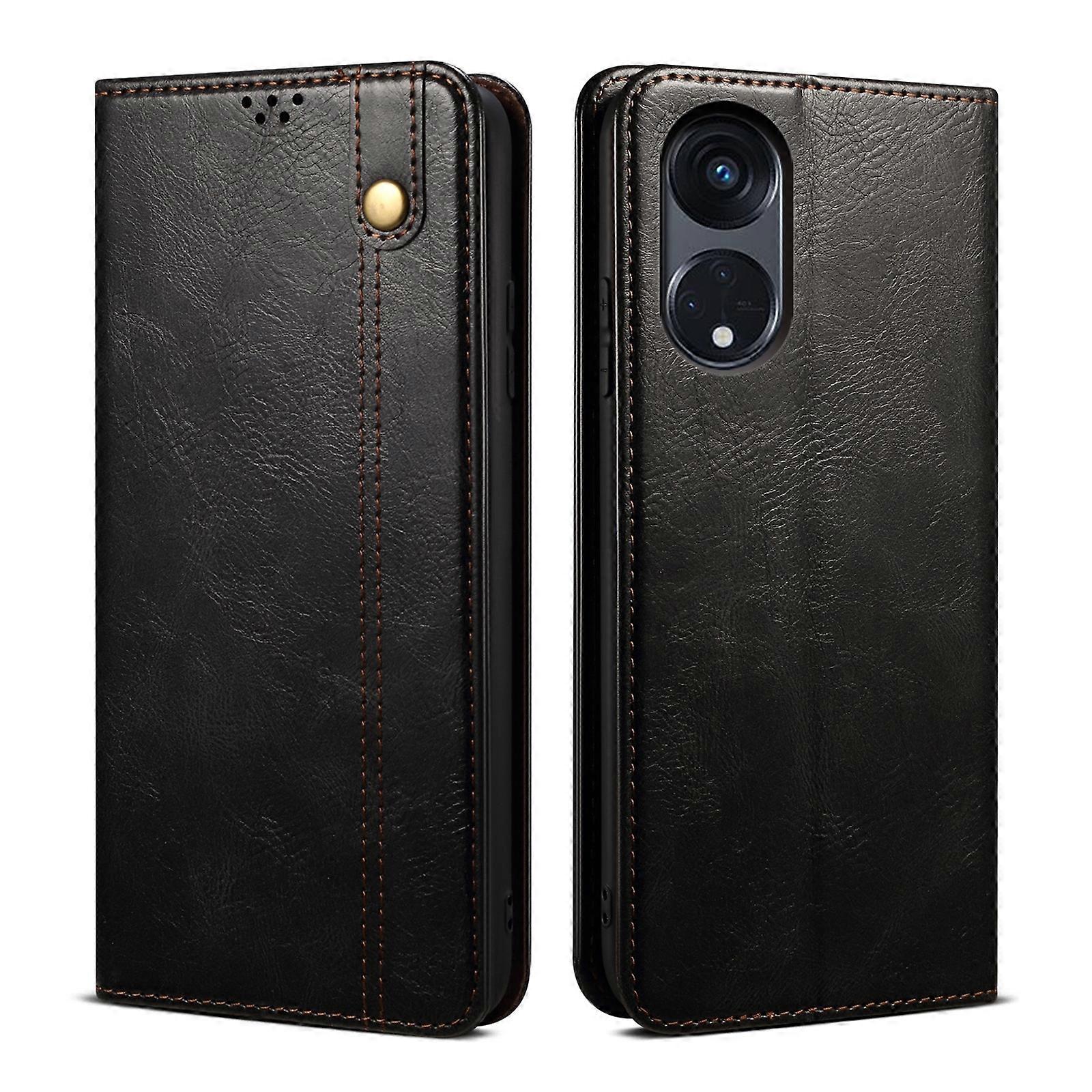 Oil Wax Crazy Horse Texture Leather Phone Case