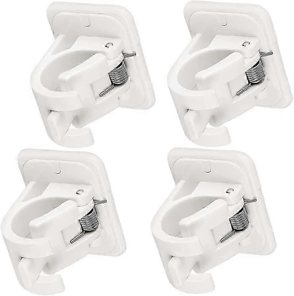 4 Pieces Curtain Rod Fixing Bracket, Self Adhesive Wall Hooks, Towel Rail, Wall Bracket, No Drilling Fixings Rod Bracket